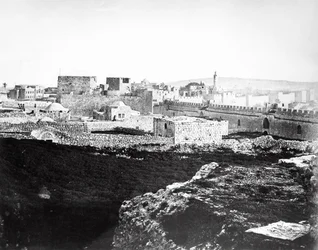 Kościół Chrystusa i Brama Jafy, Jerozolima, 1857